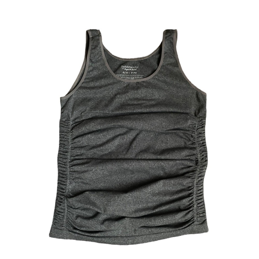 Be Maternity by Ingrid & Isabel Athletic Tank Top, Gray, Size S/M